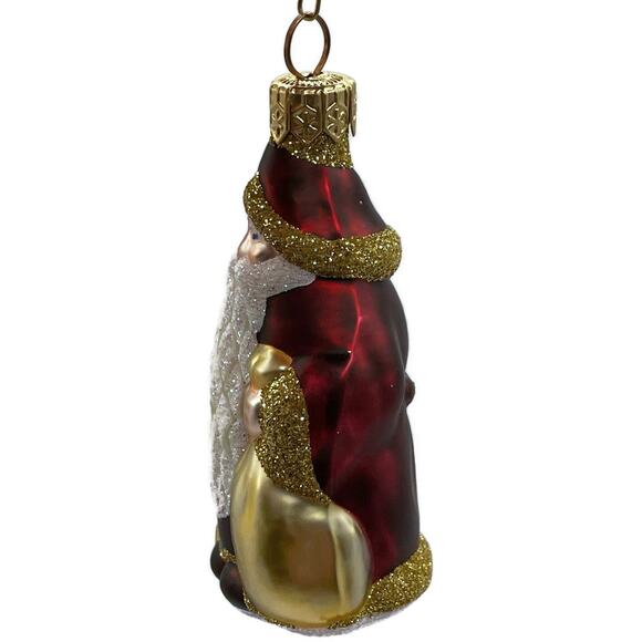 Patricia Breen Ornament Woodland Santa Claus Bordeaux Gold Christmas Tree Decor - Picture 8 of 10